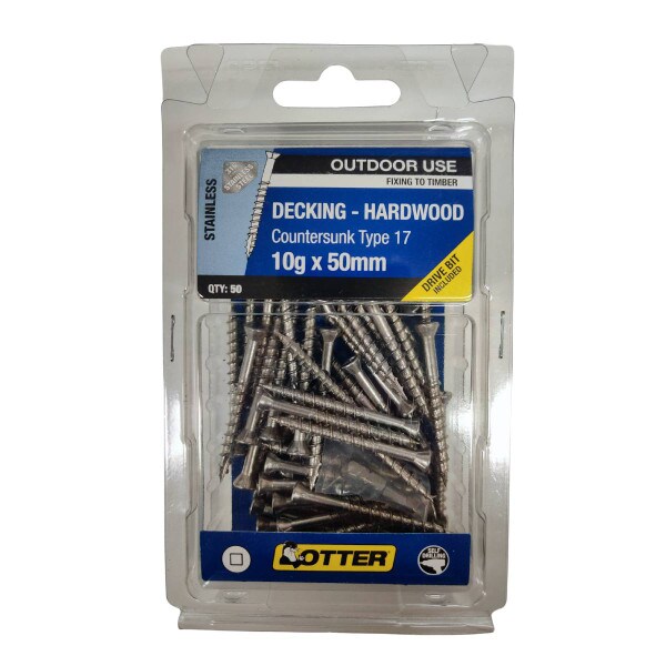 Decking Screw Csk T17 S/S 10gx50MM (Box of 50)